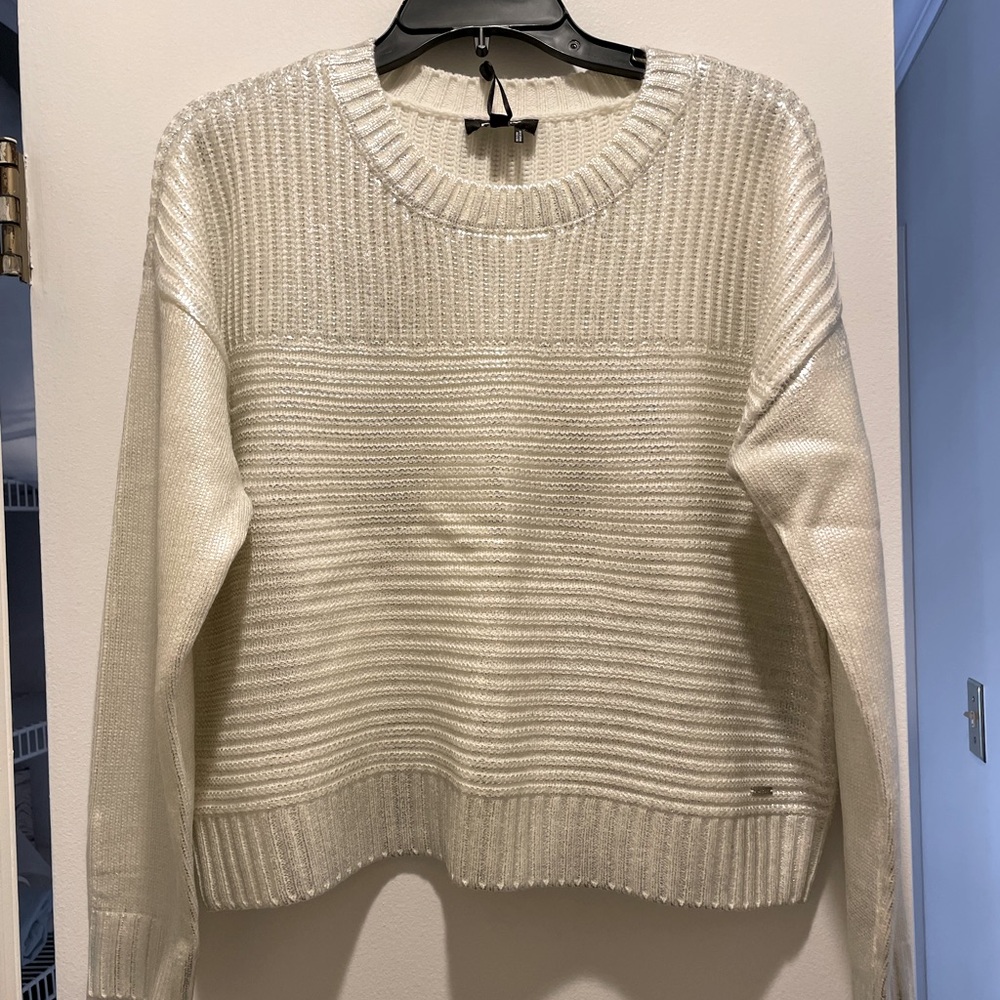 DKNY Metallic Crew Neck Sweater